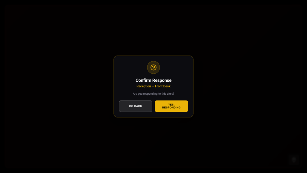 The confirmation dialog shown after tapping an alert card.
